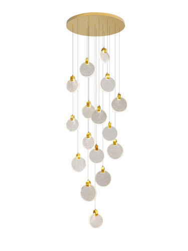 Modern Bubble Crystal Disc Staircase Chandelier